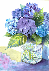 Hydrangeas in Cut Glass